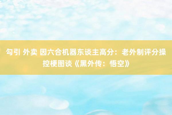 勾引 外卖 因六合机器东谈主高分：老外制评分操控梗图谈《黑外传：悟空》