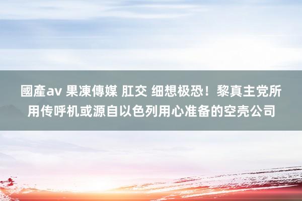 國產av 果凍傳媒 肛交 细想极恐！黎真主党所用传呼机或源自以色列用心准备的空壳公司