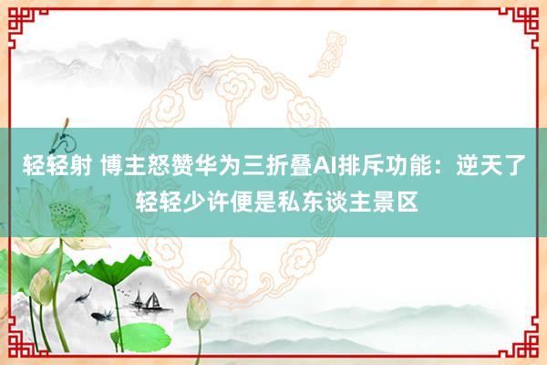 轻轻射 博主怒赞华为三折叠AI排斥功能：逆天了 轻轻少许便是私东谈主景区