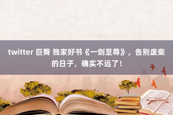 twitter 巨臀 独家好书《一剑至尊》，告别废柴的日子，确实不远了！