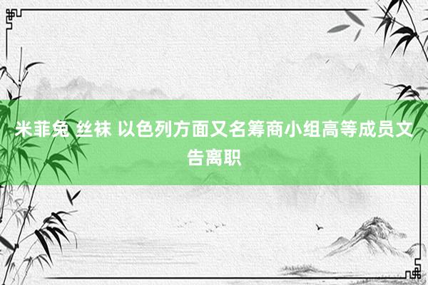 米菲兔 丝袜 以色列方面又名筹商小组高等成员文告离职