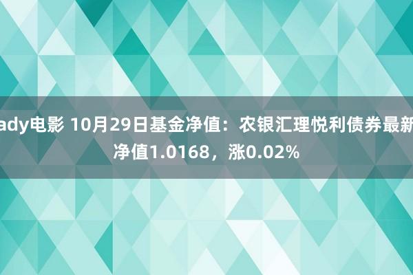 ady电影 10月29日基金净值：农银汇理悦利债券最新净值1.0168，涨0.02%