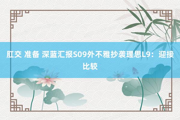 肛交 准备 深蓝汇报S09外不雅抄袭理思L9：迎接比较