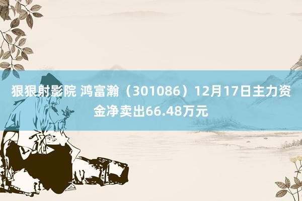 狠狠射影院 鸿富瀚（301086）12月17日主力资金净卖出66.48万元