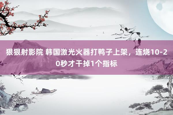 狠狠射影院 韩国激光火器打鸭子上架，连烧10-20秒才干掉1个指标