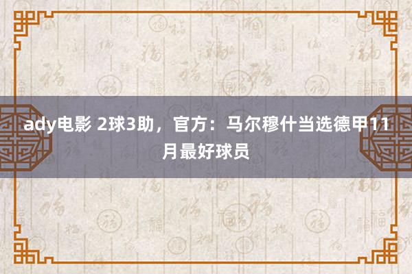 ady电影 2球3助，官方：马尔穆什当选德甲11月最好球员