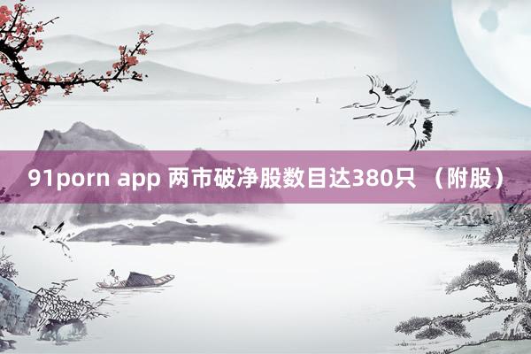 91porn app 两市破净股数目达380只 （附股）