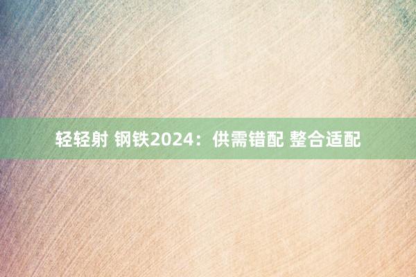 轻轻射 钢铁2024：供需错配 整合适配