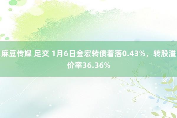 麻豆传媒 足交 1月6日金宏转债着落0.43%，转股溢价率36.36%