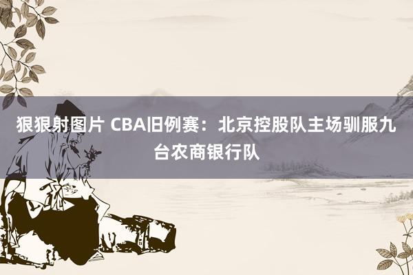 狠狠射图片 CBA旧例赛：北京控股队主场驯服九台农商银行队