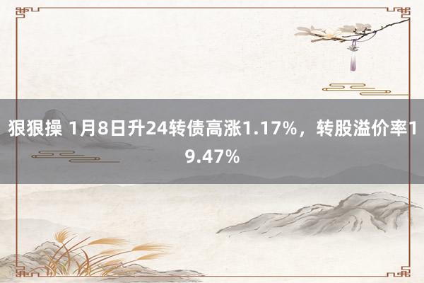 狠狠操 1月8日升24转债高涨1.17%，转股溢价率19.47%