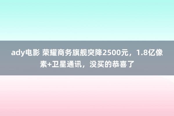 ady电影 荣耀商务旗舰突降2500元，1.8亿像素+卫星通讯，没买的恭喜了